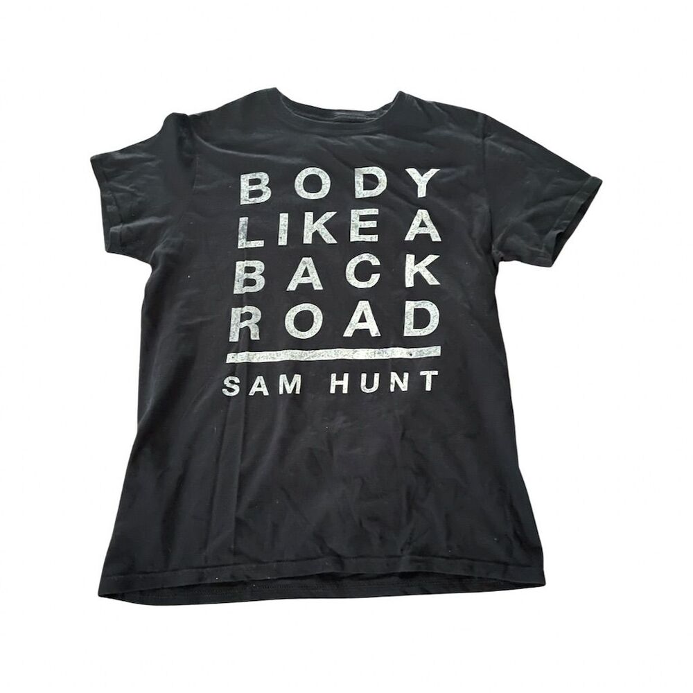 Sam Hunt "Body Like A Back Road" Women's Black Graphic T-Shirt M: Country Music